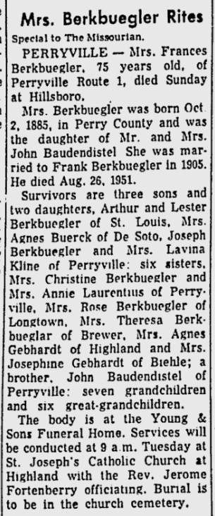 Berkbuegler, Frances Christina (nee Baudendistel)