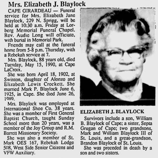 Blaylock, Elizabeth Jane (nee Crockett)