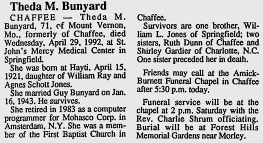 Bunyard, Theda Mae (nee Jones)