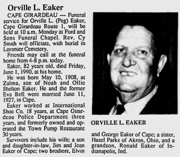 Eaker, Orville L. "Peg"