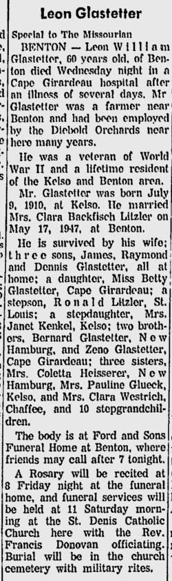 Glastetter, Leon William