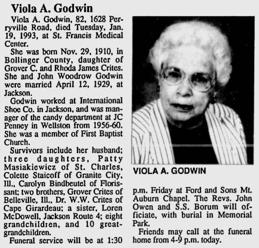 Godwin, Viola Alma (nee Crites)