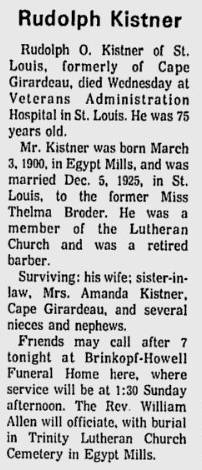 Kistner, Rudolph O.