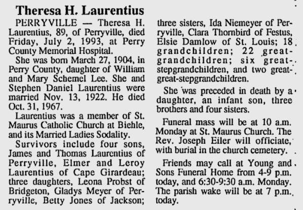 Laurentius, Theresa H. (nee Lee)